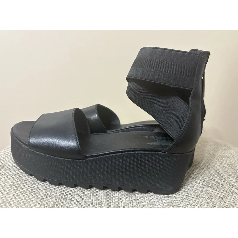 Size 6‎ Sorel Cameron Flatform Platform Sandals in Black